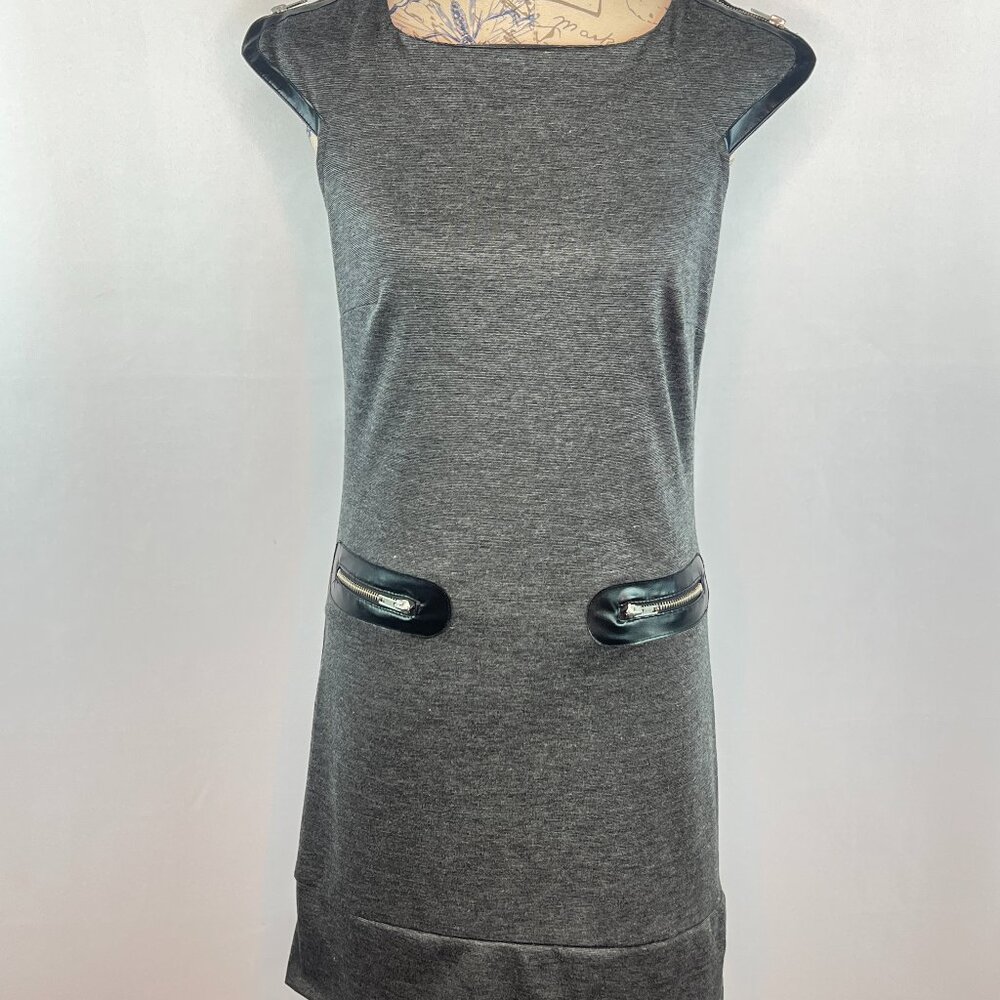 Corey P Grey Sleeveless Formal Midi Cocktail Dress SM NWT